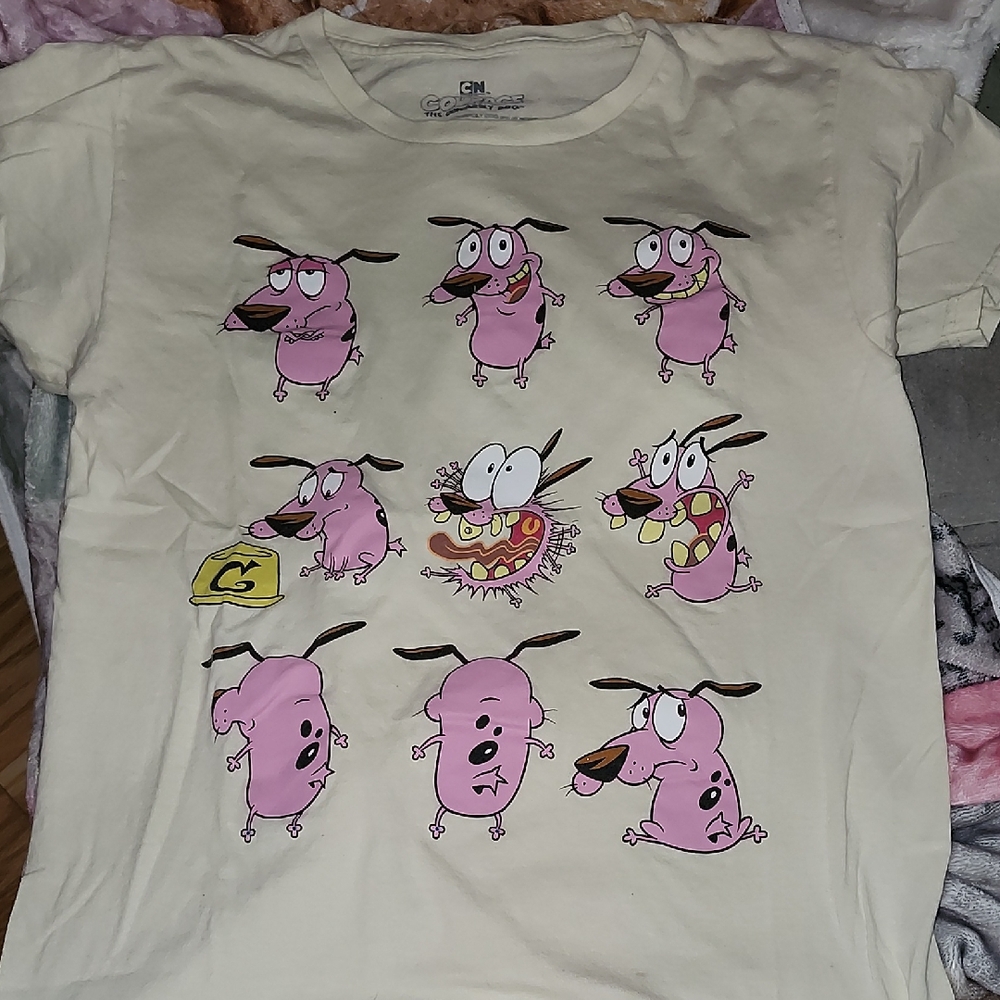 Courage the Cowardly Dog Kids Cream T-Shirt
